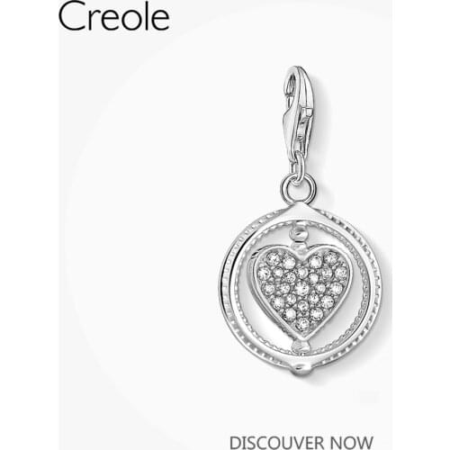 Love Heart Rotated Charm Pendant Fit Necklace 2021 Brand New Fine Women Jewelry Romantic Magic Pure 925 Sterling Silver Gift