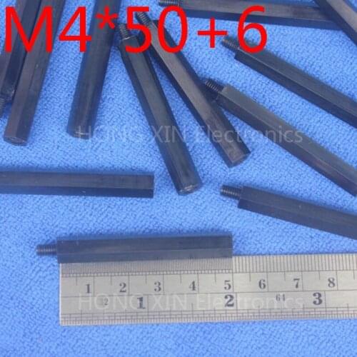 M4*50+6 Black 1pcs Nylon Standoff Spacer Standard M4 Plastic Male-Female 50mm Standoff Kit Repair Set High Quality