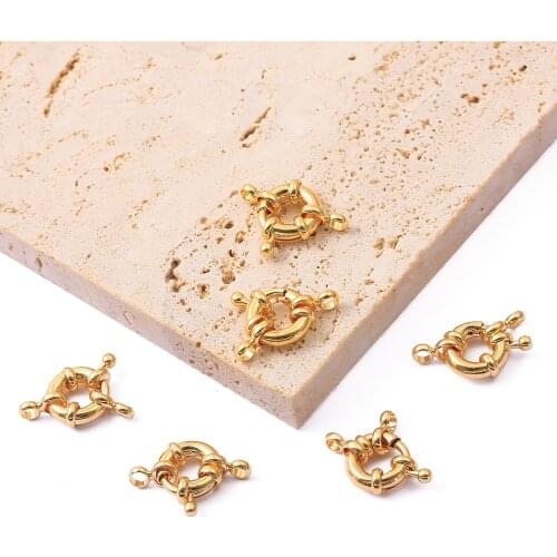 18K 1Pc 11mm Copper Sailor Clasps Connectors For Bracelet Necklace Chain Diy Jewelry Making Finding 051