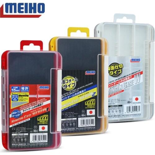 MEIHO 1010W Fishing Box Compartments Fishing Accessories Lure Hook Tool Boxes Double Sided High Strength Fishing Storage Box