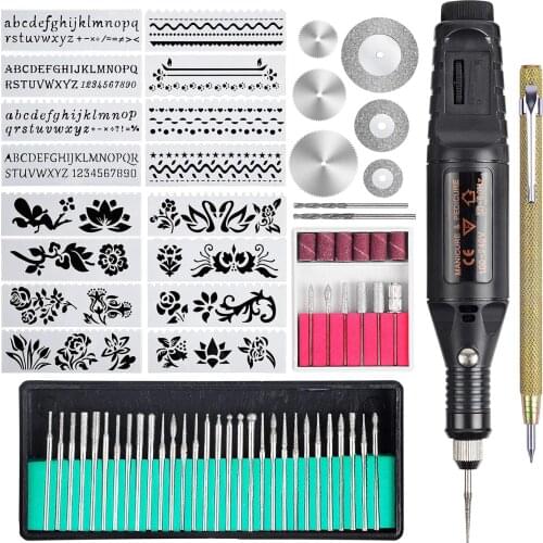 Electric Engraver Mini Engraving Pen Kit Rotoray Tool Kit for Metal Glass Ceramic Jewelry Diy