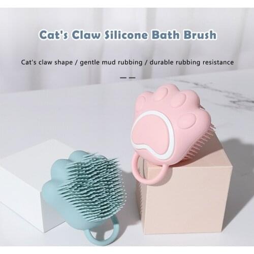 Cartoon Cat Paw Baby Shower Brush Fast Foaming Silicone Scrubbing Artifact Full Body Massage Brush Bathroom Accessory