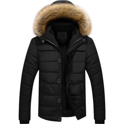 New Design Winter jacket Men Pop Fur Collar Men Cotton Padded Jacket Thicken Warm Coat Khaki Waterproof Windproof Overcoat 5XL
