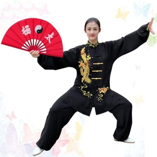 Tai Chi Clothing 2019 New Winter Embroidery Black Performance Wushu Uniform Men Kung Fu Outfit Male Tai Chi Uniform TA2100