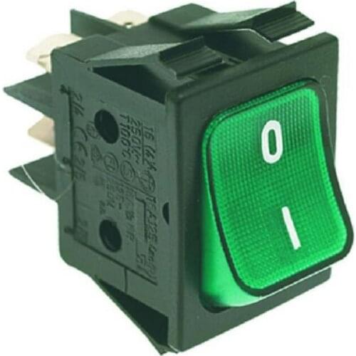 PAVONI BIPOLAR SWITCH GREEN 16A 120V- 250V