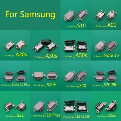 10PCS Type-C USB Charging Connector Socket Port For Samsung S10 S10 Plus S10e A01 A12 A52 A20S A30S A50S Note 10 S20 Plus S21