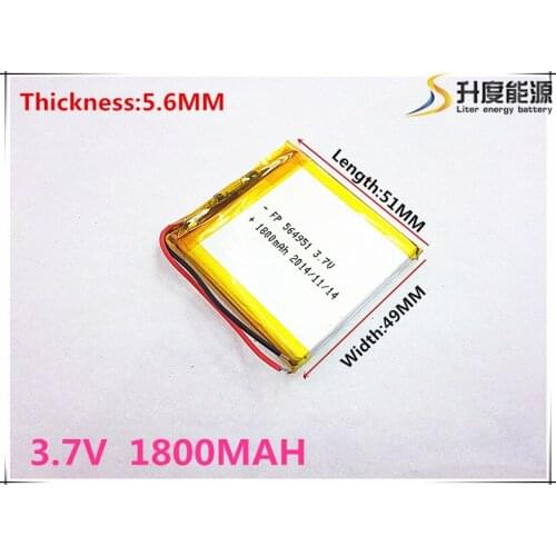 Size 564951 3.7V 1800 mah Lithium polymer Battery With Protection Board For GPS Tablet PC Digital Products