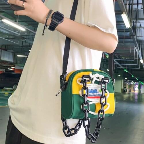 Messenger Bag Couple Fashion Brand Small Bag Ins Cool 2021 New Fashion Sports Style Japanese Hit Color Shoulder Bag