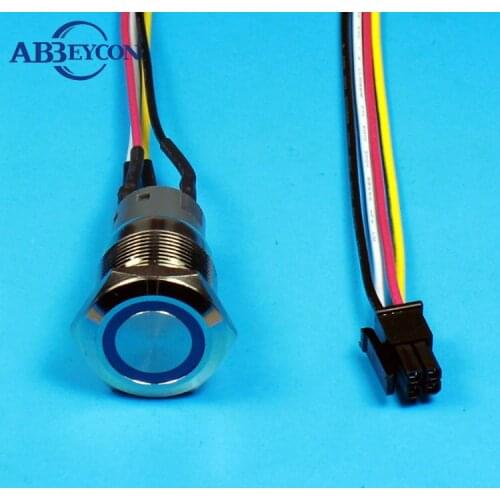 TY 1950Z 19mm latching push button switch with different connector