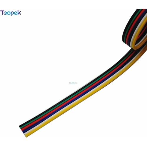 6 pin Wire Cable Extension Connector 4M/10M/15M/20M/25M/100M For 5050 RGB CCT RGBW+CW RGBW+WW LED Strip 22AWG line Lighting