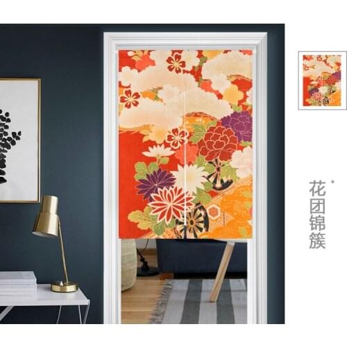 Japanese style Taiwan Noren Flower Thicken Door Curtain Japan Portiere Hangings Door for Living Room Blossom