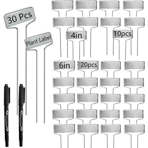 Metal Plant Labels, 30Pcs Plant Markers with 2Pcs Marker Pens for Garden Labels Plant Labels for Outdoor Garden Markers