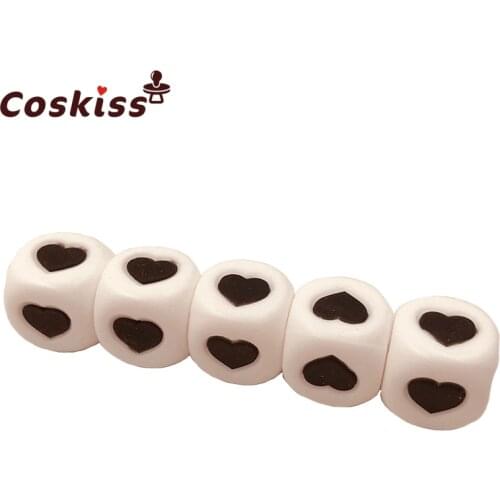 10pcs Silicone Beads BPA Free Chewing Bead 12mm Cube Heart Star Teething Beads for DIY Baby Necklace Teether Pacifier Clips