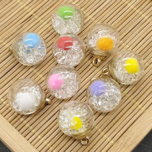 Glass Ball Pendant Handmade Jewelry Accessories Diy Necklace Earrings Jewelry Making Bracelet Gift Pendant Wholesale 10pcs