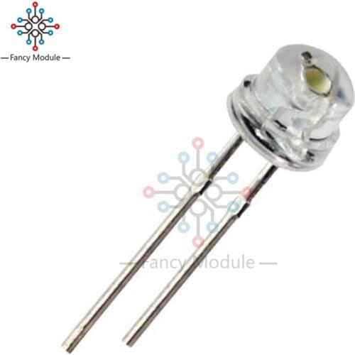 100PCS 5mm Straw Hat White LED Wide Angle Light Lamp