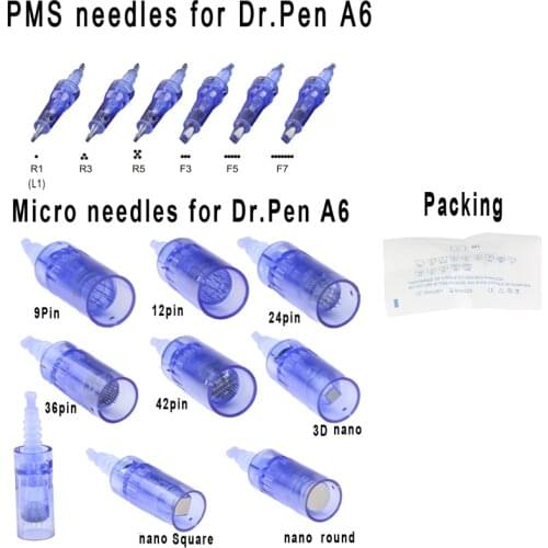 100pcs Bayonet Cartridge Needles 1/3/5/7/9/12/24/36/42/nano For Electric Dr.Pen A6 Derma Pen Microblading Needles Micro Stamp