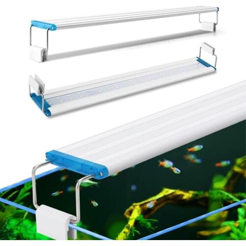 110-240V Aquarium Lighting Super Slim LEDs Aquatic Plant Light 18-75CM Extensible Waterproof Clip on Lamp For Fish Tank