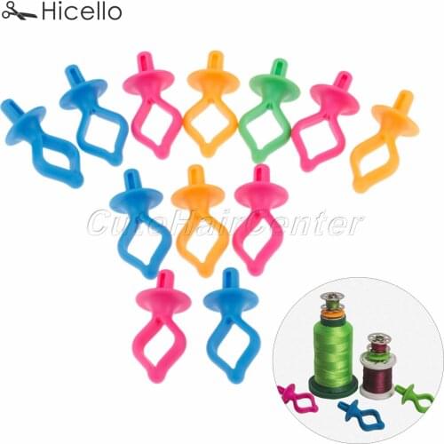 12pcs Silica Gel Bobbin Clips Diamond Spool Shelves Silicone Fixed Machine Bobbin Thread Clamp Sewing Accessories Hicello