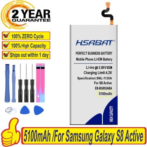 Top Brand 100% New EB-BG892ABA Battery for Samsung Galaxy S8 Active SM-G8920 G892F G892A G892L G892 G892V SM-G892L Batteries