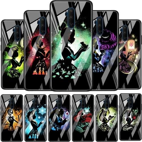 Disney Cartoon Princess Tempered Glass Cover For OnePlus Z 7 8 9 7T 8T 9R Nord 5G Pro Silicone Phone Case Coque