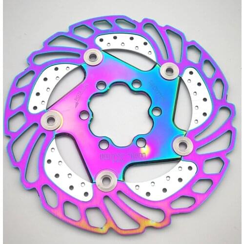 Colorful MTB DH Disc Brake 140/160/180/203mm Bicycle Cooling Floating Rotor Mountain Road Bike Cool Down Rainbow Ice Rotors