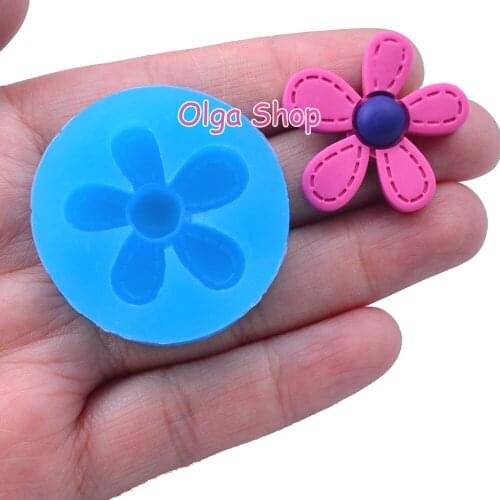 HYL263 30.8mm x 30.2mm Flower Silicone Mold Fondant Cake Decoration Candy Resin Clay Earrings Necklace Craft Soap Candle