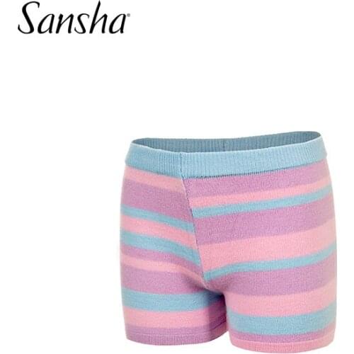 Sansha Autumn Winter Kids Girls Warm Up Ballet Dance Knitted Shorts Multicolor Practice Pants Dancewear 84BO1007P