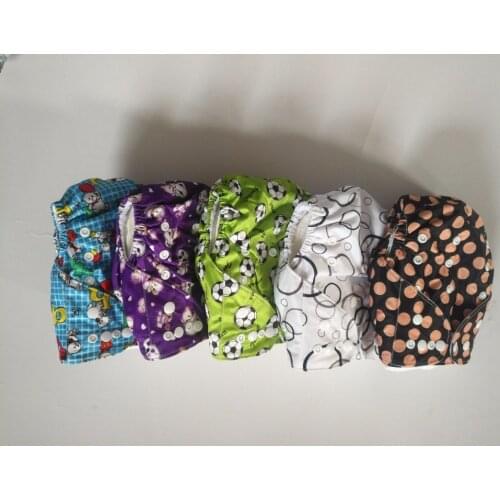 Breathable Fabric Elastic Waist Infant Cloth Diaper Reusuable Nappy Babies nappies With Double Gussets 120 Pcs with Inserts