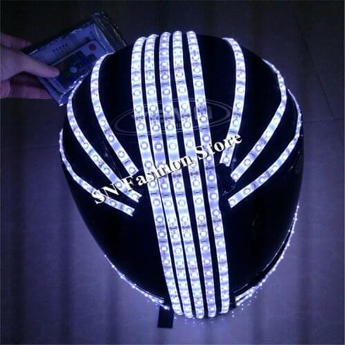 HS20-2 LED robot dance costumes lighted helmet ballroom dance stage show bar wears dj disco singer cosplay clothing supply