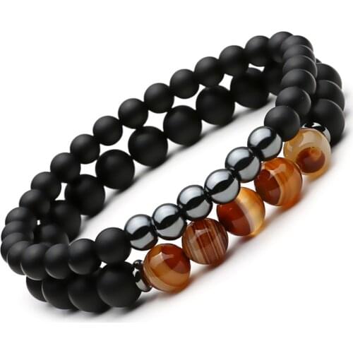 Hematite Magnetic Beads Power Bracelets for Women Men Couple Magnetite Balance Bracelet friendship chakra Jewelry him her
