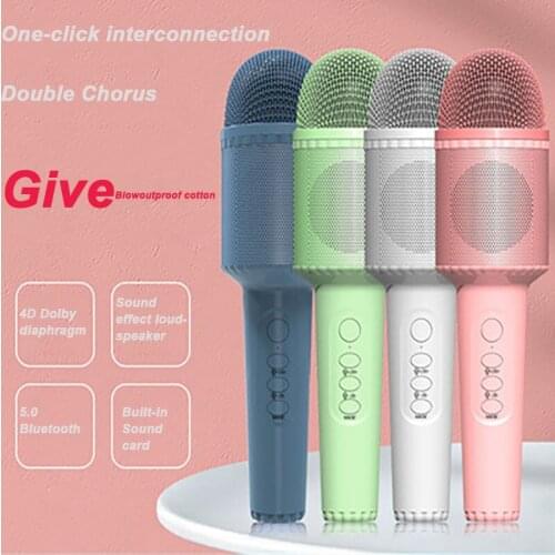 Bluetooth Karaoke Microphone Professional Wireless Handheld Microphone Built-in Sound Card With Sound Effects For Party Singing