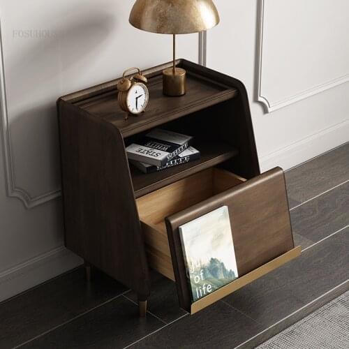 Nordic Solid Wood Nightstands Minimalist Modern Household Bedside Table Bedroom Nightstand Bedroom Furniture Storage Nightstand