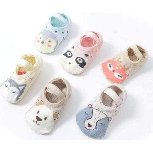 Baby Floor Socks Cotton Cute Cartoon Non-slip Floor Socks Animal Pattern First Walker Shoes for Toddler 1-5 years old Girls Boys