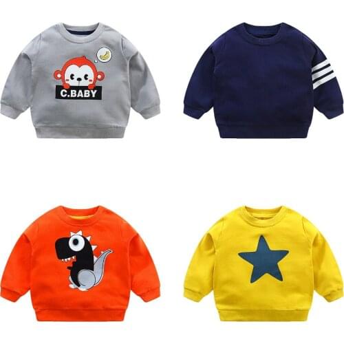 Baby Boy Autumn Spring Clothes Children Cotton Tops Kid Girl Cartoon Sweatshirts Toddler Infant Shirt Age 2 3 4 Years Outfits