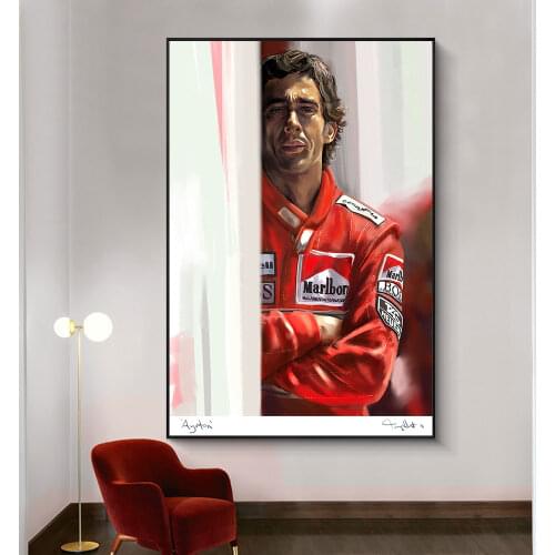 Ayrton Senna Poster Canvas Painting Print Nordic Room Decor Wall Art Picture For Living Room Home Decoration Frameless