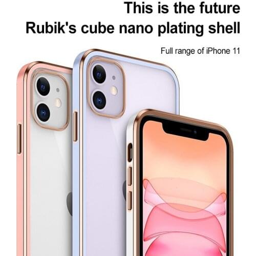 Luxury Phone Case For iPhone 12 11 Pro XS Max X 7 8 Plus SE 2020 Silicone Transparent Square Plating Clear Cover