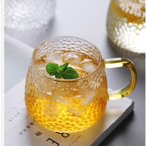 High Temperature Resistant Hammer Cup Borosilicate Cup Household Glass Large Capacity Juice Cup Gift Cup