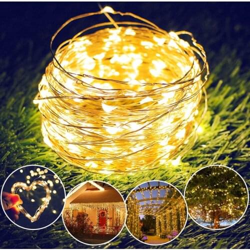 5/10/20M LED Outdoor Solar Lamp String Lights 100/200 LEDs Fairy Holiday Christmas Party Garland Solar Waterproof Garden Light