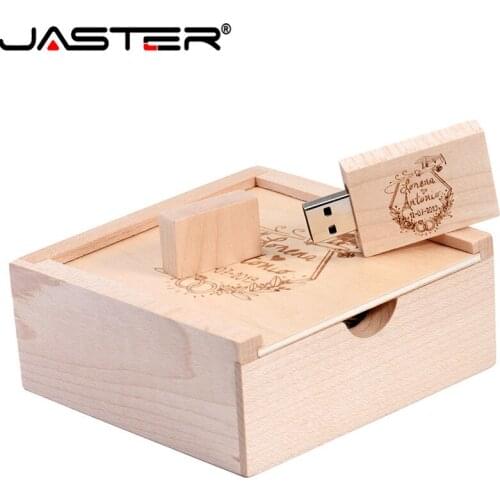 JASTER Free LOGO walnut wedding photo Album USB + BOX usb flash drive pendrive 4GB 8GB 16GB 32GB wedding gift 100*100*40mm
