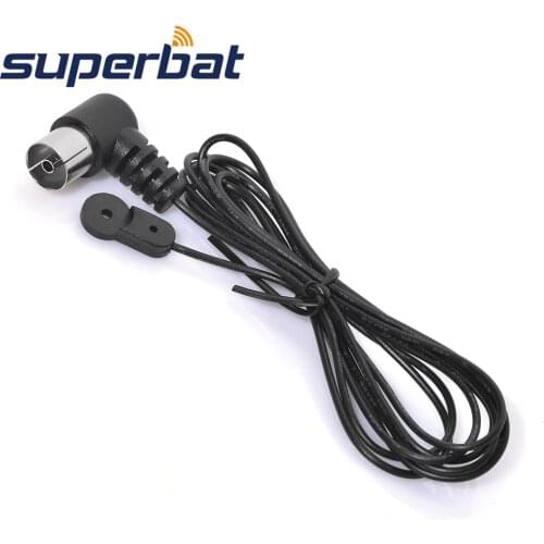 Superbat FM Dipole Indoor Antenna 75 Ohm PAL Connector Black Push On Jack for Home Theater Receiver HiFi Radio Stereo