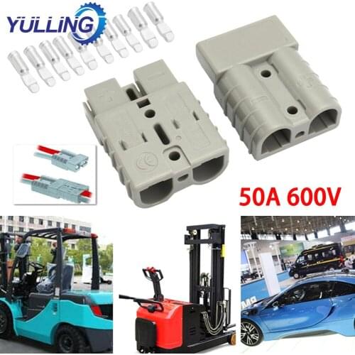 YULLING 5Pcs 600V 50A 50Amp Quick Connect Plug Grey Plug Connector Carvan Charger Battery Quick Connector Kit for12/24V Car