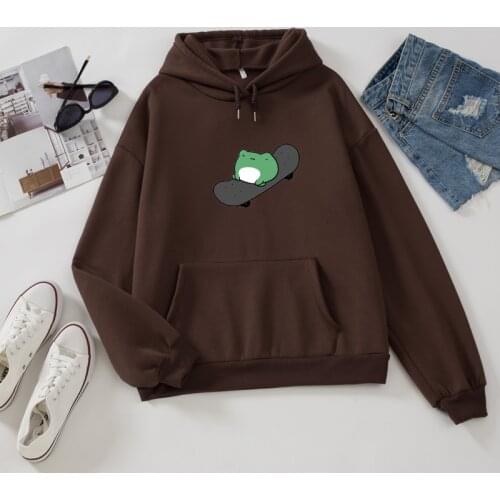 Woman Hooded Sweatshirt with Pocket Cartoon Cute Hoodie Oversized Female Itself Harajuku Funny Casual Loose Pullover Thicken