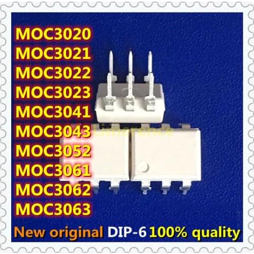 10PCS MOC3020 MOC3021 MOC3022 MOC3023 MOC3041 MOC3043 MOC3052 MOC3061 MOC3062 MOC3063 DIP6 DIP Optocoupler New and Original IC
