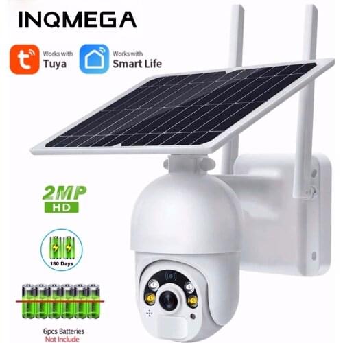 1080PSolar Panel Powered PTZ CCTV Surveillance Solar Security Camera WiFi TUYA Outdoor Camera Solaire PIR Human Motion Detection