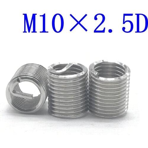20Pcs M10*2.5D Stainless Steel Coiled Wire Helical Screw Thread Inserts M10 Screw Bushing self tapping thread repair tool