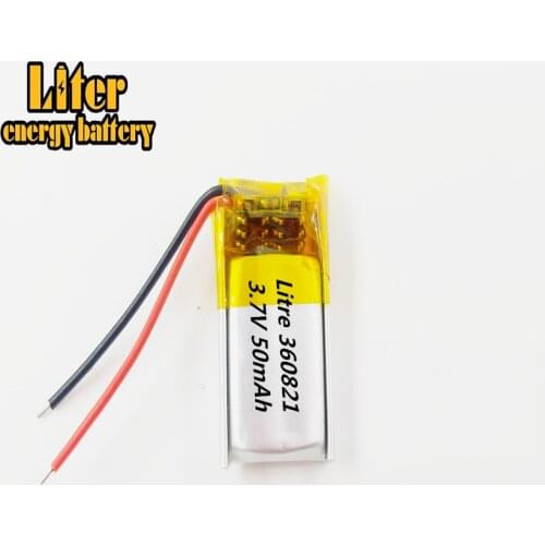 351020 3.7v 360821 50mAh Lithium Polymer LiPo Rechargeable Battery li ion li-polymer For DIY Mp,Connection head 1.25A/B