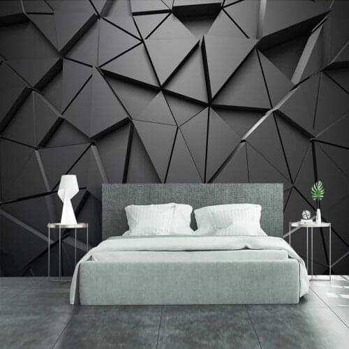 3D Geometric Abstract Gray Triangle Background Wall Large Mural Modern Study Living Room Bedroom Decoration Photo Wall Paper