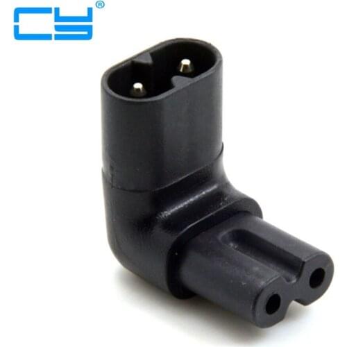 5 pcies/lote Figura 8 IEC 320 C7 para C8 90 Graus Para Cima e Para Baixo Em Angulo Recto Angulo AC Poder adaptador de Extensao