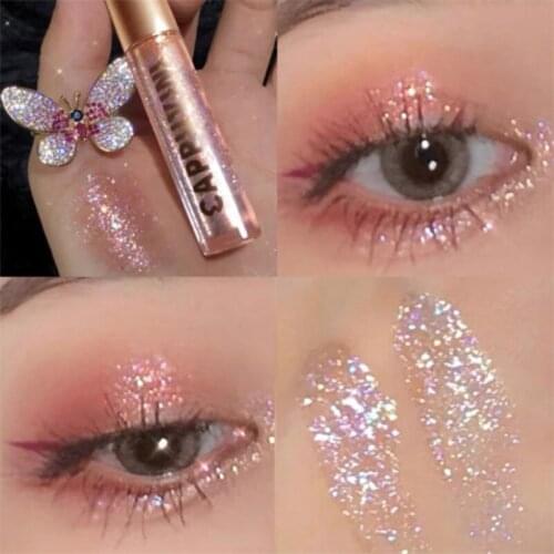 7 Colors Glitter Liquid Eyeshadow Waterproof Shimmer Eye Shadow Long Lasting Makeup Eyeshadow Brighten Cosmetics Pigment
