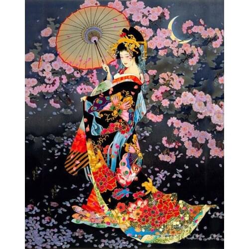 New arrive Japanese woman 5D DIY Diamond Painting 100% full round drill Cross Stitch Embroidery rhinestones wall sticker